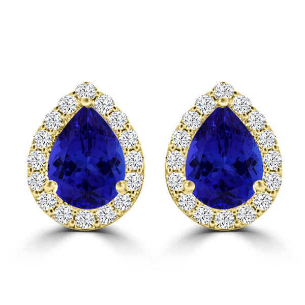 TMR121124 - Grace - Pear Tanzanite and Diamond Earring Halo