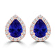 TMR121124 - Grace - Pear Tanzanite and Diamond Earring Halo