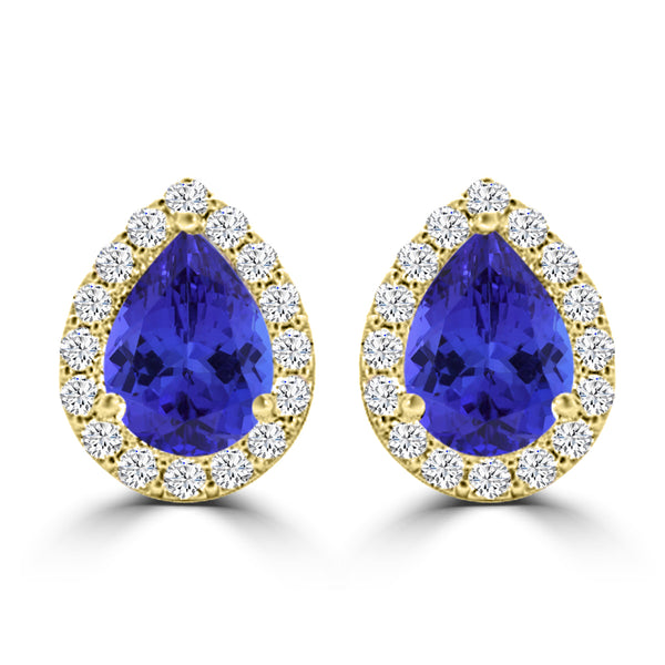 TMR121124 - Grace - Pear Tanzanite and Diamond Earring Halo