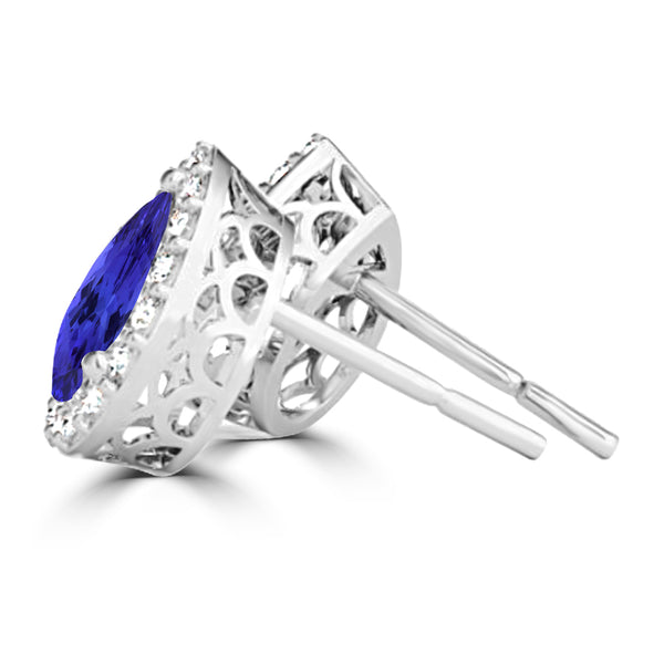 TMR121124 - Grace - Pear Tanzanite and Diamond Earring Halo