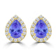 TMR121124 - Grace - Pear Tanzanite and Diamond Earring Halo