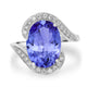 6.25ct Oval Tanzanite Ring with 0.31 cttw Diamond