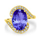 6.25ct Oval Tanzanite Ring with 0.31 cttw Diamond