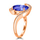 6.25ct Oval Tanzanite Ring with 0.31 cttw Diamond