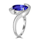 6.25ct Oval Tanzanite Ring with 0.31 cttw Diamond