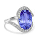 6.25ct Oval Tanzanite Ring with 0.31 cttw Diamond