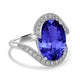 6.25ct Oval Tanzanite Ring with 0.31 cttw Diamond