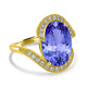 6.25ct Oval Tanzanite Ring with 0.31 cttw Diamond