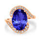 6.25ct Oval Tanzanite Ring with 0.31 cttw Diamond