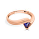 0.49 ct AAAA Trillion Tanzanite Ring with 0.06 cttw Diamond in 14K Rose Gold