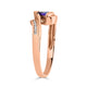 0.49 ct AAAA Trillion Tanzanite Ring with 0.06 cttw Diamond in 14K Rose Gold