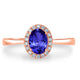 0.76ct Oval Tanzanite Ring with 0.11 cttw Diamond