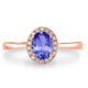 0.76ct Oval Tanzanite Ring with 0.11 cttw Diamond