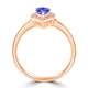 0.4ct Pear Tanzanite Ring with 0.13 cttw Diamond