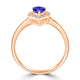 0.4ct Pear Tanzanite Ring with 0.13 cttw Diamond