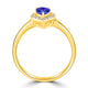 0.4ct Pear Tanzanite Ring with 0.13 cttw Diamond