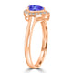 0.4ct Pear Tanzanite Ring with 0.13 cttw Diamond