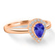 0.4ct Pear Tanzanite Ring with 0.13 cttw Diamond