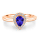 0.4ct Pear Tanzanite Ring with 0.13 cttw Diamond