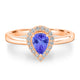 0.4ct Pear Tanzanite Ring with 0.13 cttw Diamond