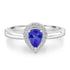 0.4ct Pear Tanzanite Ring with 0.13 cttw Diamond