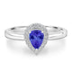 0.4ct Pear Tanzanite Ring with 0.13 cttw Diamond