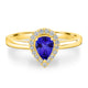 0.4ct Pear Tanzanite Ring with 0.13 cttw Diamond