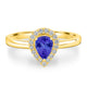 0.4ct Pear Tanzanite Ring with 0.13 cttw Diamond