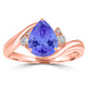1.75ct Pear Tanzanite Ring with 0.12 cttw Diamond