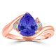 1.75ct Pear Tanzanite Ring with 0.12 cttw Diamond