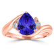 1.75ct Pear Tanzanite Ring with 0.12 cttw Diamond