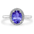 1.45ct Oval Tanzanite Ring with 0.22 cttw Diamond