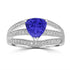 1.2ct Trillion Tanzanite Ring with 0.29 cttw Diamond