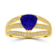 1.2ct Trillion Tanzanite Ring with 0.29 cttw Diamond