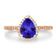 1.15ct Pear Shape Tanzanite Ring with 0.19 cttw Diamond