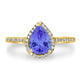 1.15ct Pear Shape Tanzanite Ring with 0.19 cttw Diamond