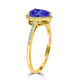 1.15ct Pear Shape Tanzanite Ring with 0.19 cttw Diamond