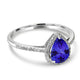 1.15ct Pear Shape Tanzanite Ring with 0.19 cttw Diamond