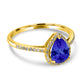 1.15ct Pear Shape Tanzanite Ring with 0.19 cttw Diamond