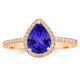 1.15ct Pear Tanzanite Ring with 0.17 cttw Diamond