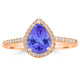 1.15ct Pear Tanzanite Ring with 0.17 cttw Diamond