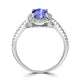 0.98ct Oval Tanzanite Ring with 0.39 cttw Diamond