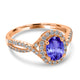 0.98ct Oval Tanzanite Ring with 0.39 cttw Diamond