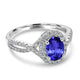 0.98ct Oval Tanzanite Ring with 0.39 cttw Diamond