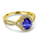 0.98ct Oval Tanzanite Ring with 0.39 cttw Diamond