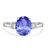 2.85ct Oval Tanzanite Ring with 0.28 cttw Diamond