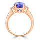 2.85ct Oval Tanzanite Ring with 0.28 cttw Diamond