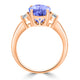 2.85ct Oval Tanzanite Ring with 0.28 cttw Diamond