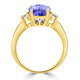 2.85ct Oval Tanzanite Ring with 0.28 cttw Diamond