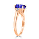 2.85ct Oval Tanzanite Ring with 0.28 cttw Diamond